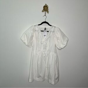 H&M Tie Front Balloon Sleeve Dress S